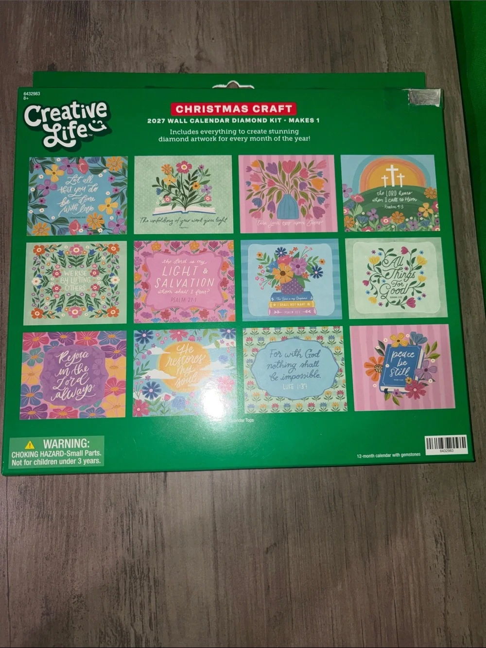 2027 Diamond Art Wall Calendar Craft Kit Floral Inspirational NIB